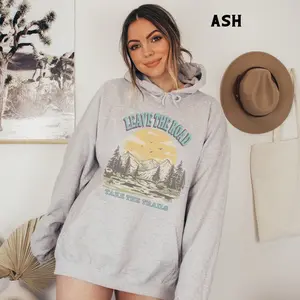Leave the Road Take Trail Outdoors Hiking Camping Sweatshirt, Boho Explore More Wanderlust Hoodie, Adventure Awaits Nature Lover Gifts DC