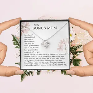 Meaningful Bonus Mum Gift - Dna Isn'T Family - Wedding Second Mum Present, Birthday Gift Mothers Day Necklace For Foster Mum Lk, Mother's day Gift Necklace With Meaningful Message Card Inside & Box