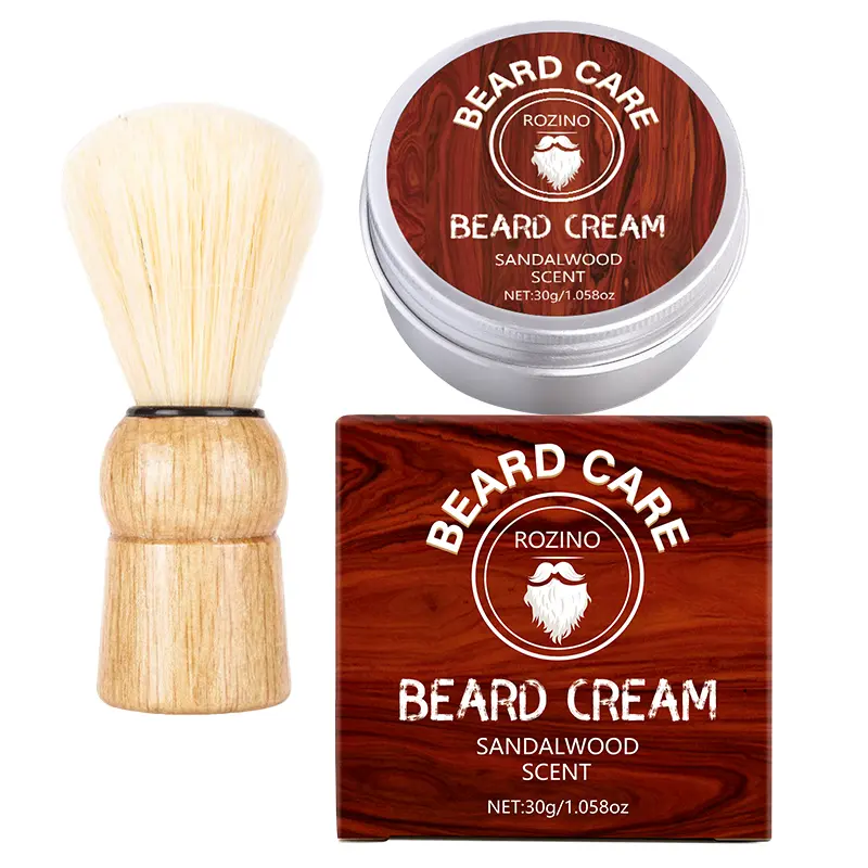 ROZINO Sandalwood Beard Cream Nourishing Argan Oil for Beard Jojoba Oil 60g