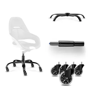 Office Chair Base Replacement Bundles, Heavy Duty 352LBs,  Swivel Chair Bottom Part w/Caster Wheels and Gas Lift Cylinder, 4.7'' Travel Length