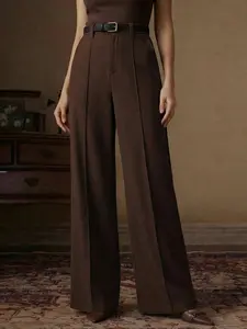 Women's High-Waisted Wide Leg Suit Pants, Loose Fit, Flowy Design, Perfect for Office and Daily Wear, Ideal for Spring and Summer
