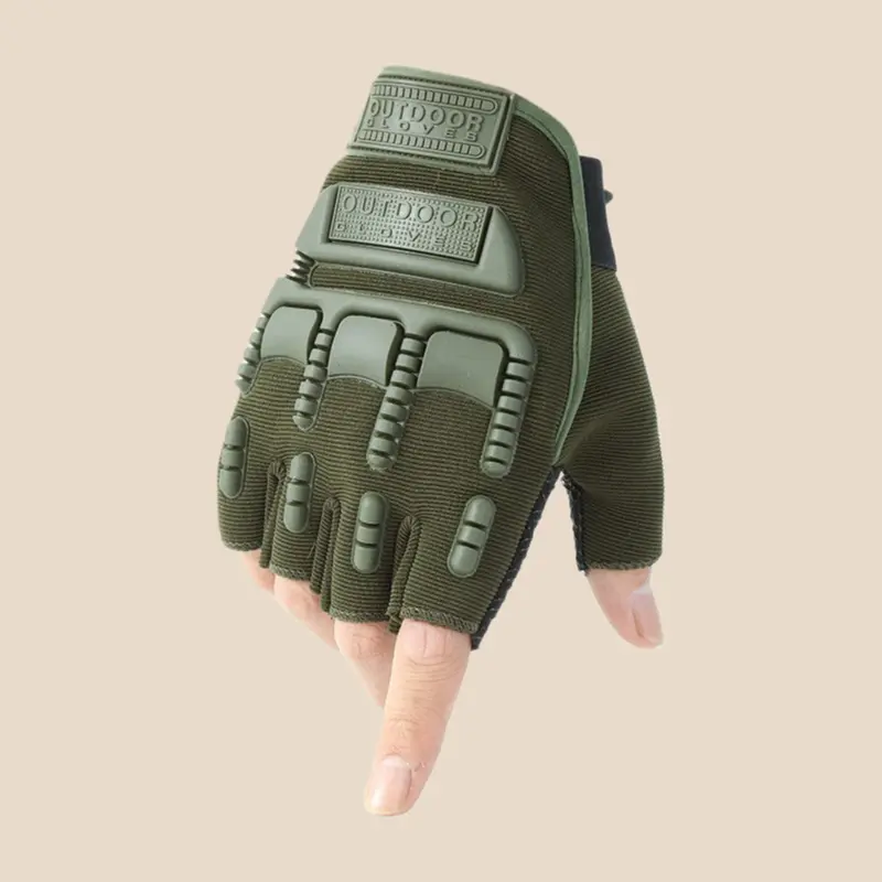Adults' Tactical Fingerless Gloves, Durable Fingerless Design Freedom Soldier Style Polyester, Enhanced Non-Slip Grip, 16*10cm Quick-Drying Sports Accessories for Biking, Fitness Training