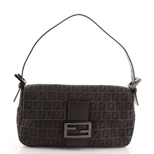 Pre-owned FENDI Canvas Shoulder Bags PreOwned Zucchino Baguette