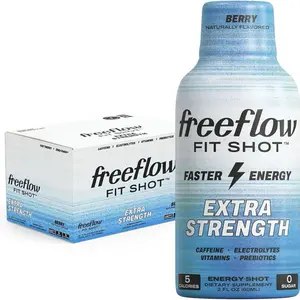 Freeflow Fit, Extra Strength Energy Shot, Berry - 150mg of Caffeine Per Shot, Zero Calorie, Zero Sugar Energy Shot