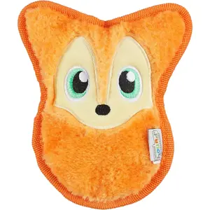 Durablez Minis Stuffing-Free Squeaky Plush Dog Toy for Puppies & Small Dogs - Interactive, Soft Yet Tough, No Mess, Jumbo Squeaker, Long-Lasting Play, Fox