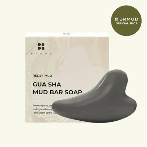 [Official Shop] BRMUD Relief Mud Gua Sha Mud Bar Soap 100g - 3 in 1 Soap | Cleansing, Moisturizing, Lifting | Body Care, Face Wash, Spa, Massage, Wellness | Soothing Cleansing Experience with Sea Silt & Botanical Oils for Detoxification and Nourishment