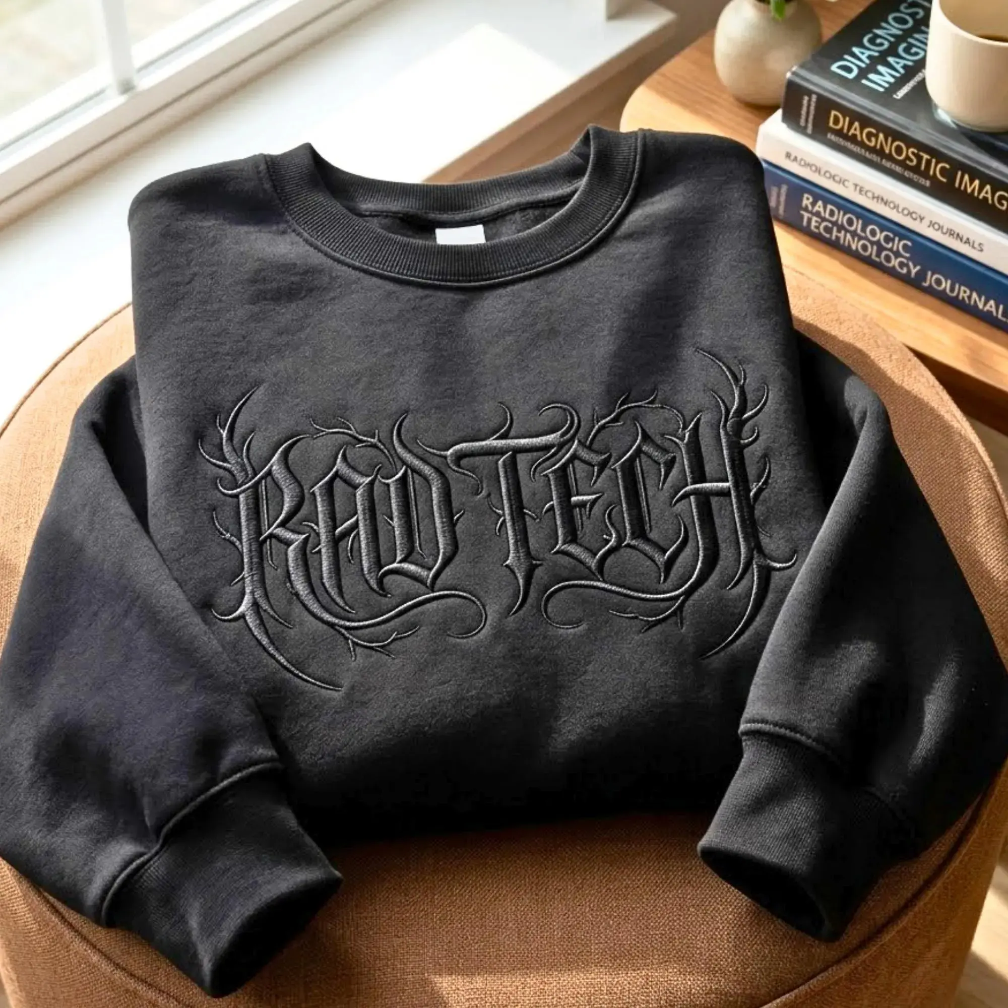 [MADE IN US] Rad Tech Embroidered Sweatshirt, Halloween Spooky Crewneck, Medical Professional Apparel, Fall Pumpkin Sweater