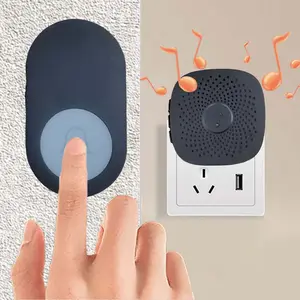 Wireless Doorbell with 38 Ringtones, USB Plug Receiver, Adjustable Volume, LED Light, Wall Mounted, Home Office Use, Thanksgiving Christmas Gift