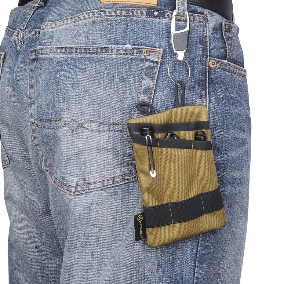 Edc Tool Kit, Ultra-Thin Mini Organizer with 4 Zip Pockets, Convenient Tool Pockets, Compact Edc Wallet for Flashlight, Cards, Keys, Durable, Travel Gift, Tool Pouch, Tool Pouch Bag