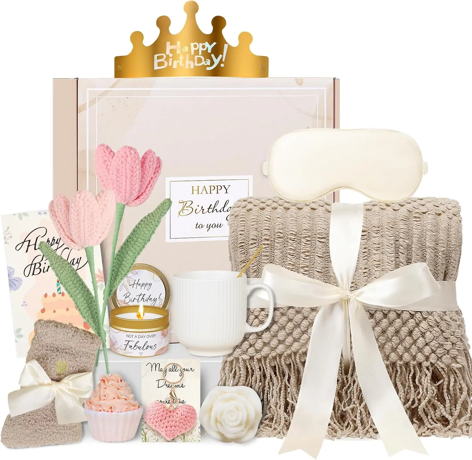 Women's 13PCS Relaxing Spa Self-Care Gift Basket Set - Adult Anniversary, Baby Shower Gift Boxes for Mom - Home & Festive Party Supplies, Set A