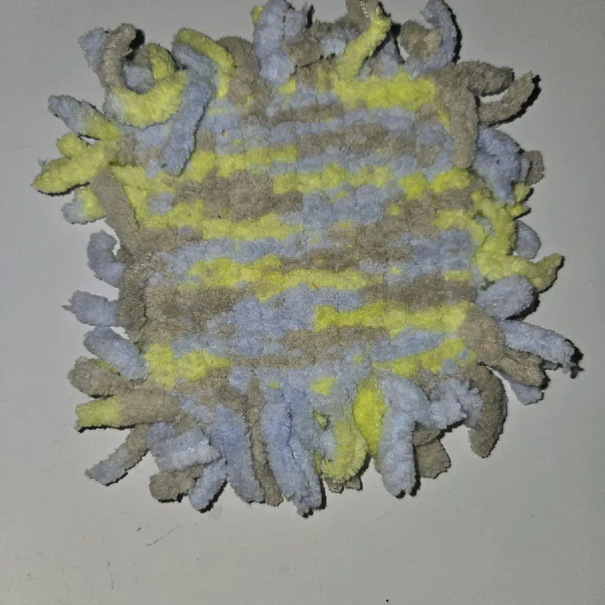 Blue/Grey/Green Fluffy Macrame Cup Coaster