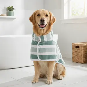 Pet dog bathrobe warm and universal water-absorbent dries and keeps warm unrestricted cotton dog warm bathing suit