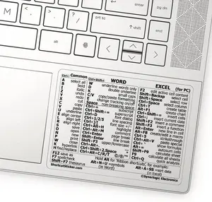 Word/Excel Windows Shortcut Sticker | Reference Guide Keyboard Shortcuts | Work from Home Essentials | Excel Shortcuts Cheat Sheet Laminated Vinyl (Clear/Small)