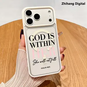Bible Verses Pattern Phone Case For iPhone 17 Pro Max 17Air 16 Plus 15 14 13 12 11 Transparent Cover Hard Transparent Acrylic Back Matte TPU Edges Magnetic Protective Casing Supports wireless charging