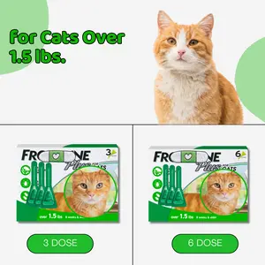Cat Coat Care Topical Drops for Cats Over 1.5 lbs, Easy Monthly Pet Grooming Solution for Skin Comfort and Fur Hygiene, 3 or 6 Application Tubes