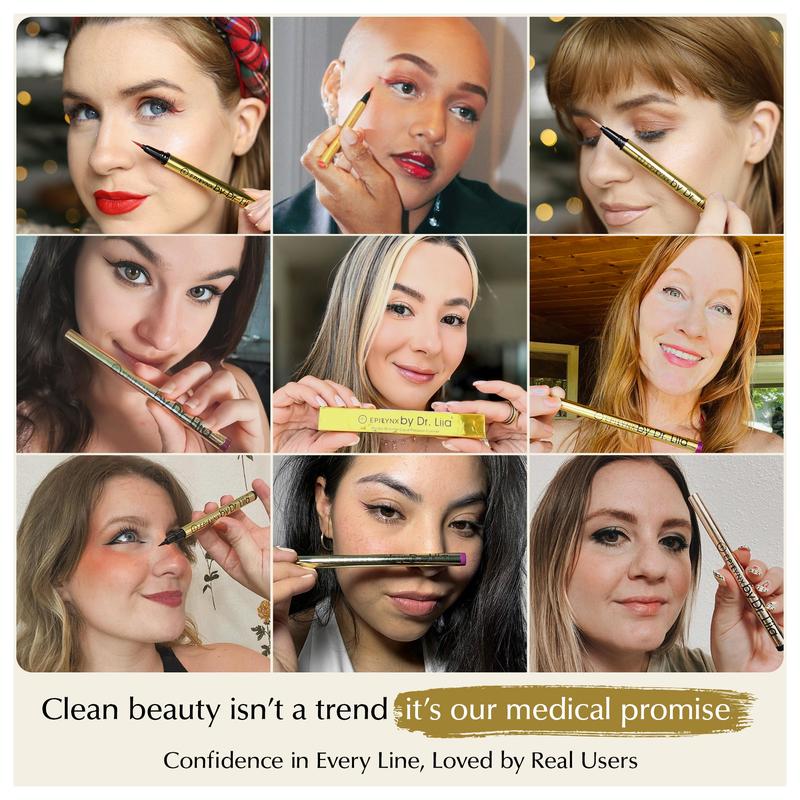 EPILYNX Liquid Eyeliner Pen – Precise Waterproof & Smudge-Proof Eyeliner – Vegan, Gluten-Free, Nut-Free & Cruelty-Free – 10 Color Shades – 2 mL