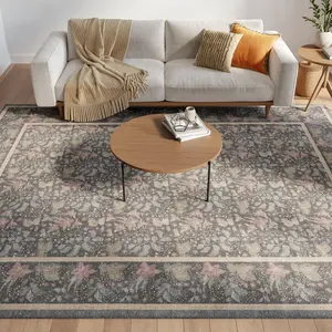 Nourison Botanical Washables Bordered Indoor Flatweave Rug