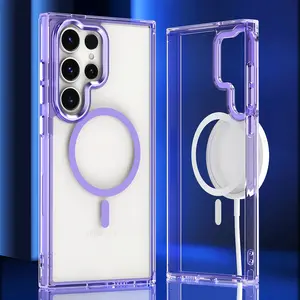 Colorful Magnetic Clear For Magsafe Case For Samsung Galaxy A34 A14 A54 S24 S23 Ultra Plus FE Wireless Charge Shockproof Cover