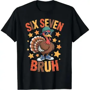 Funny Thanksgiving Turkey 67 Bruh Fall Farm Unisex Kids Tee Top everyday fit