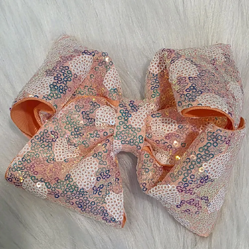 6-Inch Pink Glittery Hair Bow