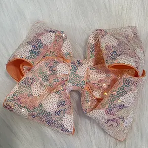 6-Inch Pink Glittery Hair Bow