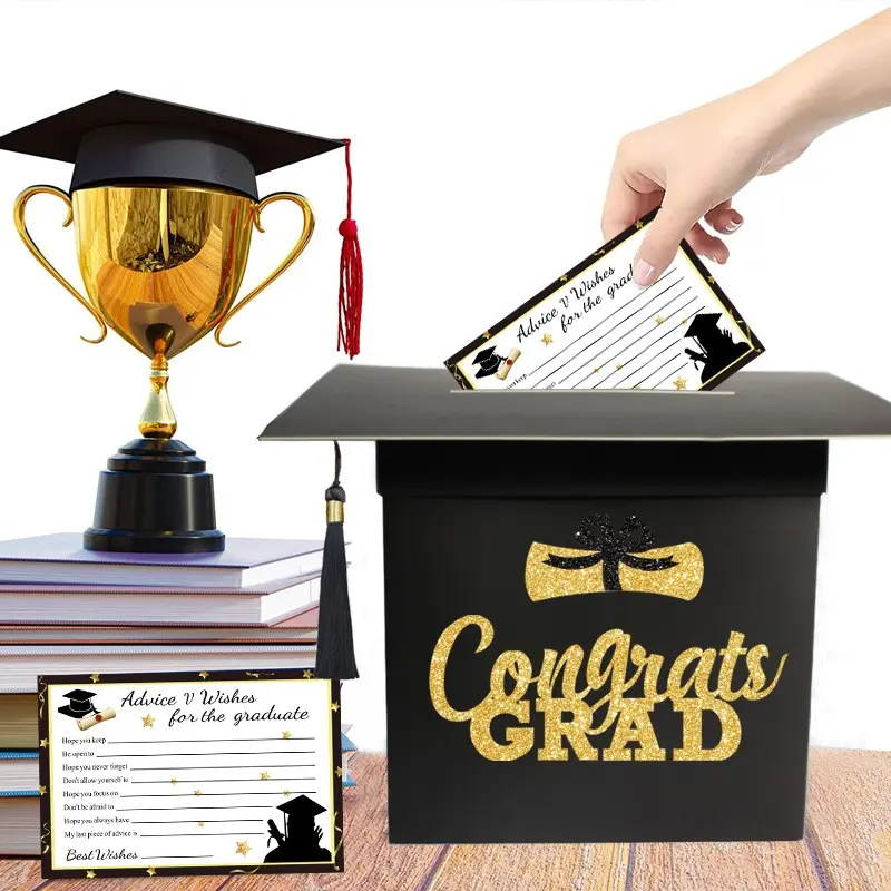 1PC Graduation Message Box Voting Box Graduation Season Blessing Card Box Party Supplies, Classy Gift Box, 1pc Graduation Memory Keepsake Gift