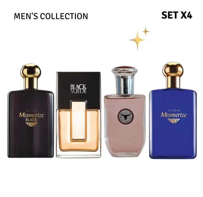 Avon Men's Fragrance Collection Set | Mesmerize Black, Black Suede, Wild Country & Mesmerize Blue
