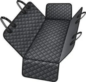 Dog Car Seat For Large Medium Dogs Waterproof Back Seat Extender with Side Flaps for Easy Entry & Exit - Black 147cm x 137cm