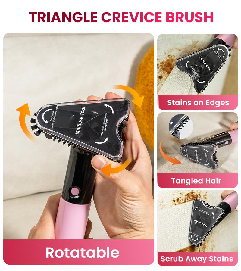 [Memorial Day Sale] Upholstery Carpet Vacuum Cleaner, 18KPa Suction Spot Cleaning Machine for Pet Stains, Carpets, Sofa, Car Seats, Mattress, with 3 Multipurpose Cleaning Tools, 6'' Deep Cleaning Brush | Portable 3-in-1 Little Pink C9S pet lovers
