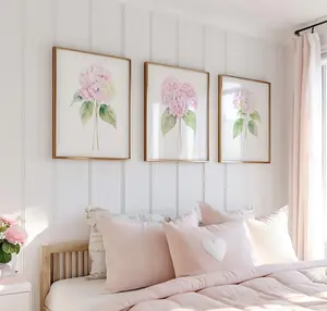 Hydrangea Wall Art, Hydrangea Print Set of 3, Floral Watercolor Prints, Botanical Wall Art, Floral Nursery Posters, Girls Room Wall Art