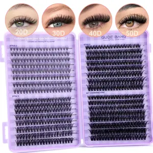 640 Piece Cluster Lash Set 20D+30D+40D+50D, DIY Natural Look & Ultra Soft & Lightweight, Mixed Lengths 8-16mm, Reusable for Beginners