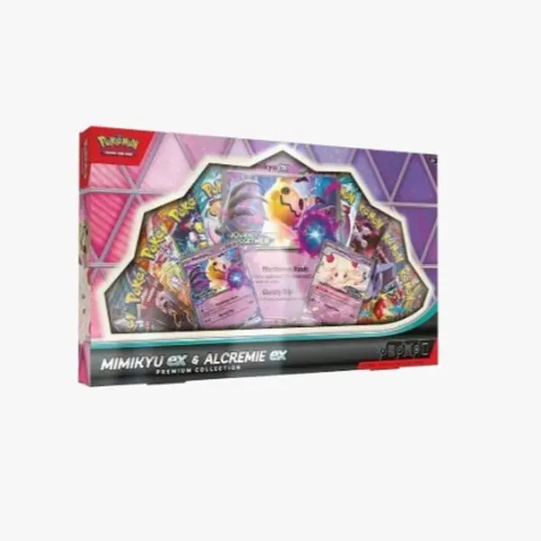 Pokémon TCG Mimikyu & Alcremie ex Premium Collection Box - Ripped Edg., 10 Packs, Deck Boost, Meticulously Designed, Adds Unique TCG Game Deck Twist, Non-Sports Trading Cards