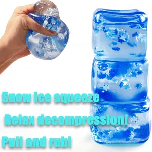 Snowflake Ice Cube Squeeze Toy, Slow Bounce 3D Maltose Toy, Fun Squishy Kneadable Toy, Cute Soft Stress Ball, Stress Relief Squishy, Suitable for Boys and Girls