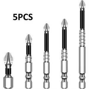 A set of 5PCS [50+65+70+90+150L] High Magnetic Screwdriver Bit Set, High Strength Magnetic Durable Screwdriver Bit Set, Universal Electric Non-Slip Magnetic Screwdriver Bit