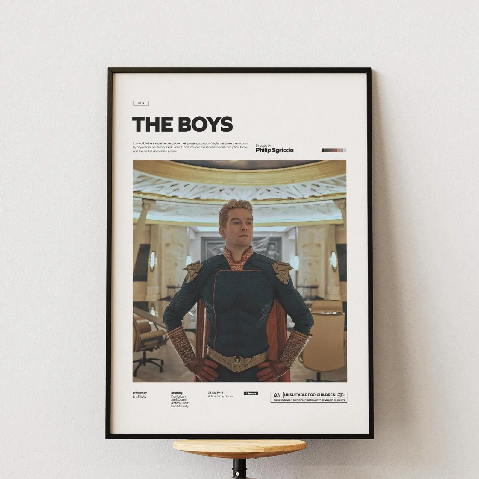 The Boys Poster, Superheroes TV Series The Boys Print Poster, Antony Starr Poster, Superhero Universe Wall Art, Movie Wall Decor