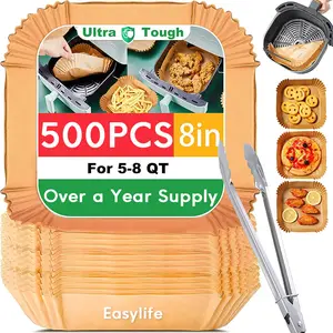ir Fryer Liners Disposable Non-stick Disposable Airfryer Liners, Unbleached Parchment Paper, Square Air Fryer Paper Liners For 5-8QT Air Fryer, Baking, Roasting Microwave