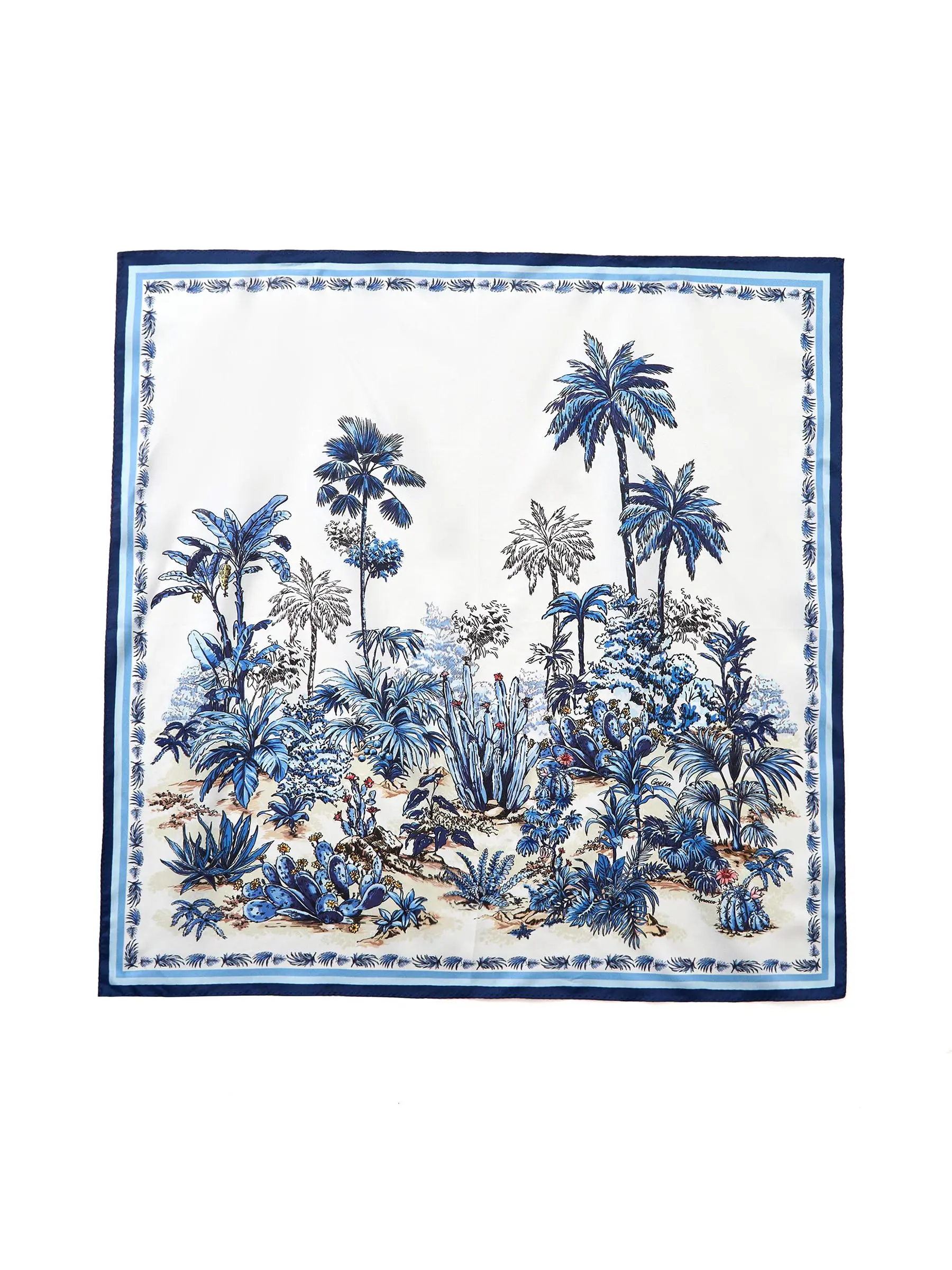 14 Momme Silk Square Scarf, Mayor Garden Printed Fashion Accessory Handkerchief