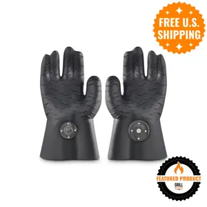 Magnetic Easy On & Off BBQ & Grilling Gloves by MagneCHEF - Heat Safe Up to 500°F