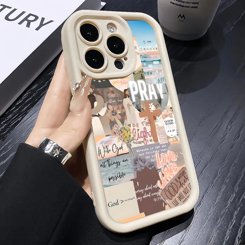 Phone case for iPhone 16 Pro Max 15 Plus 14 13 12 11 XR XS Jesus Christ Creativity Pattern Anti-Scratch Shockproof TPU Bumper Drop-proof Cover Gifts for women men girls boys