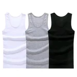 Men's Cotton 3-Pack Vests - Black, White, Gray Sleeveless Undershirts for Menswear