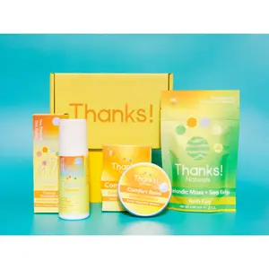 Thanks! Naturals Sweat + Reset Bundle - Muscle Freeze Roll-on, Comfort Balm, Bath Fizz