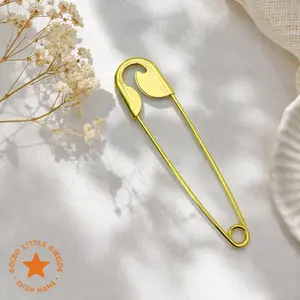Trendy Oversized Gold Safety Pin Hair Clip – Chic Metal Hair Accessory for Women, Unique Statement Piece