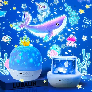 USB-Powered Bedroom Night Light Projector with 21 Sets of Gobos - Modern Cartoon Design, Adjustable Brightness & Color Changing LED, Freestanding Tabletop Decor for Bedroom Ambiance, Birthday & Christmas Gifts, Bedroom Night Light Projector