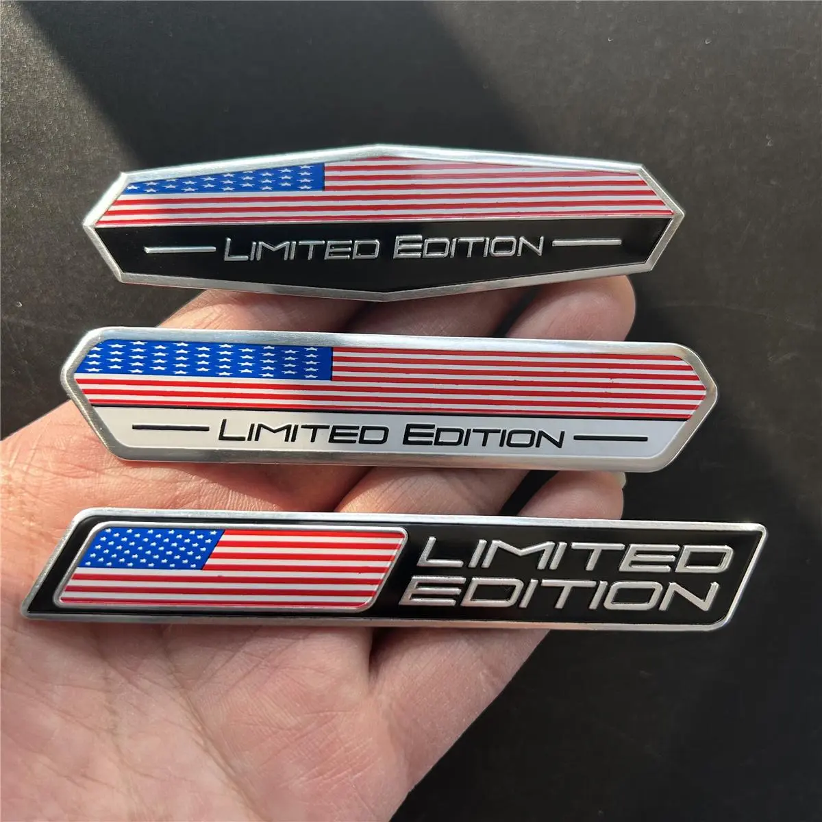 2026 New Limited Edition United States USA National flag Aluminium Adhesive Emblem Rear Trunk Badge Fender Sticker Body Decal car emblem For your Cars