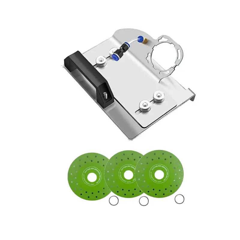 Silver Color Corner Tool with 3 115 Saw Blades, Portable Tile Edge Chamfering Tool for Tiles and Marble, Precision Cutting for Ceramics and Stone