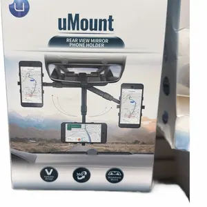 uMount Rear View Mirror Phone Holder - 360° Rotatable Design for Secure Mounting on Rear View Mirror Ideal for Cell Phone Use