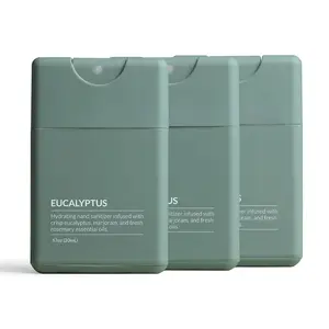 Refillable Hand Sanitizer Eucalyptus 3-Pack, Travel Size Spray with Hydrating Botanical Oils, Natural Ingredients, All Natural Fragrances, Sugarcane Derived Alcohol, No Parabens, No Dyes