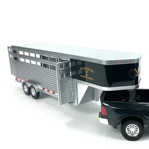 AMT Adult Collectibles Yellowstone Dutton Ranch Trailer with Gooseneck Hitch for Farm Toys Detailed Model