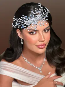 Women's Elegant Alloy Flower Rhinestone Hairband, Wedding Bride Headpiece, Party Dance Festival Fashion Accessory, Fall Winter Style