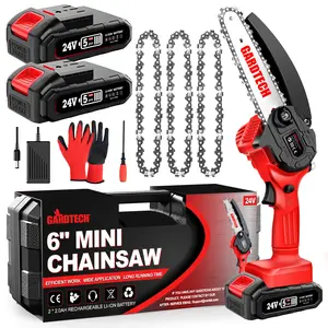 Mini Chainsaw 6 Inch, Gardtech Cordless Portable Electric Chain Saw Handheld Electric Chainsaws with 2024Upgraded 4 Chains 2 Batteries Good for Olders, DIYer, Gardeners Continuously 2 Hours Work mini chainsaw，Back to School Gifts